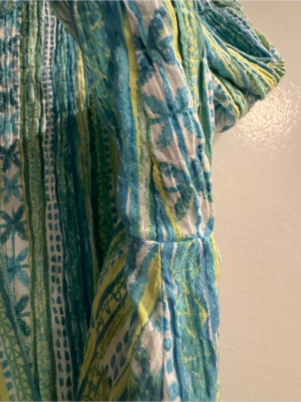 Habitat Blue Green Striped Cotton Tunic Top Large Casual Lightweight - Picture 7 of 10